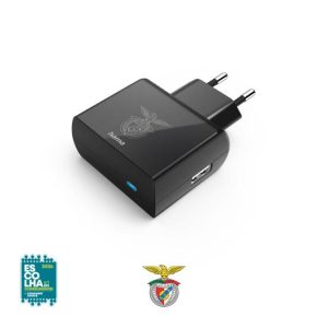 Carregador USB-A 12W Socket Benfica Preto