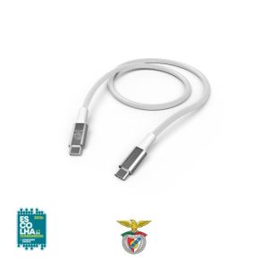 Cabo USB-C Nylon Benfica Fabric 2m Branco
