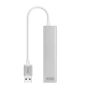 Hub USB 3.0 Nanocable 10.03.0403/ 3xUSB/ 1xRJ45/ Cinzento