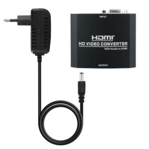 Conversor Nanocable 10.16.2101-BK/ HDMI Fêmea - VGA Fêmea/ Jack 3.5 Fêmea/ 15cm
