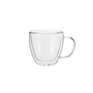 Chávena Vidro 350ml 09.5x9.5cm AROMA Dupla Camada 1un