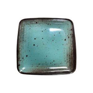 Prato 19x19x1.8cm Melamina Quadrado TERRACOTA Azul 1un
