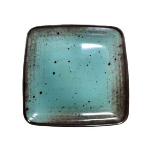 Prato 22.8x22.8x2.1cm Melamina Quadrado TERRACOTA Azul 1un