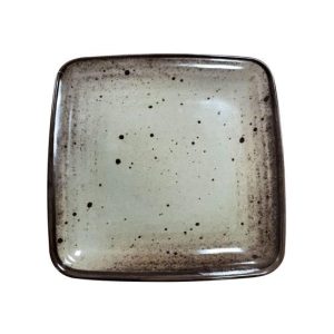Prato 22.8x22.8x2.1cm Melamina Quadrado TERRACOTA Cinzento