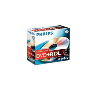 DVD+R 8.5GB 8x Dual Layer Philips Jewell Case 5un