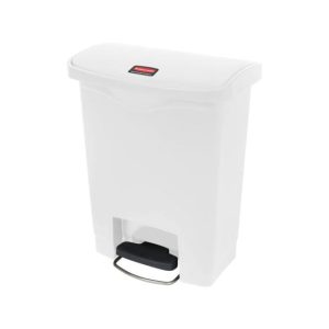 Contentor 50L Resina Slim Jim Step-on Branco com Pedal