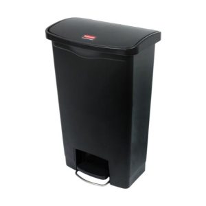 Contentor 50L Resina Slim Jim Step-On Preto com Pedal