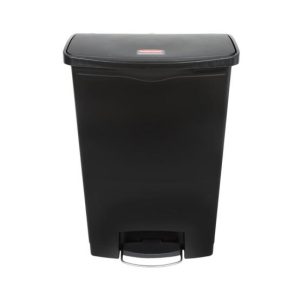 Contentor 90L Resina Slim Jim Step-On Preto com Pedal