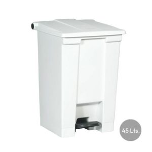Contentor 45L Plástico Branco com Pedal