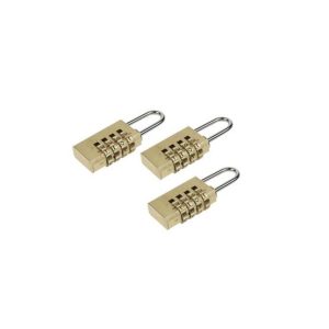 Cadeado 20mm Dourado com Código Pack 3un