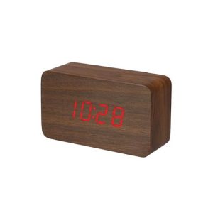 Relógio Despertador + Calendário + Temperatura Madeira