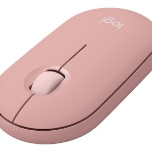 Logitech Pebble Mouse 2 M350s - Rato - óptico - 3 botões - sem fios - Bluetooth 5.2 LE - rosa tonal