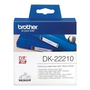 Brother DK-22210 - Preto em branco - Rolo (2,9 cm x 30,5 m) etiquetas - para Brother QL-1050, 1110, 500, 550, 560, 570, 580, 600, 650, 700, 710, 720, 820