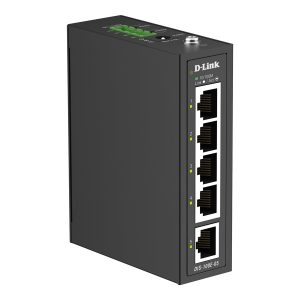 D-Link DIS 100E-05 - Interruptor - industrial - sem gestão - 5 x 10/100 - montável em trilho DIN
