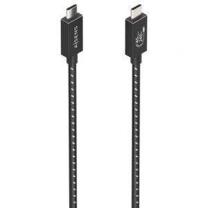 Cabo USB 4.0 Tipo-C Aisens A156-0866/ USB Tipo-C Macho - USB Tipo-C Macho/ Até 240W/ 40Gbps/ 50cm/ Cinzento