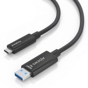 Cabo USB 3.2 Tipo-C AOC Aisens A157-0925/ USB Tipo-C Macho - USB Macho/ 10Gbps/ 15m/ Preto
