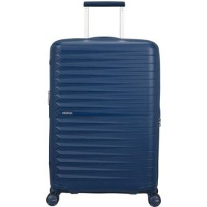 Mala Média American Tourister FastForward Spinner Expansível 68cm/ 68x46x30cm/ 4 Rodas/ Azul Marinho