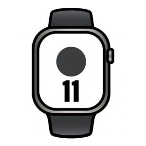 Apple Watch Series 11/ GPS/ Cellular/ 42mm/ Titânio Preto/ Bracelete Desportiva Ardósia Preto (S/M