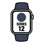 Apple Watch Series 12 (GPS) - 42 mm - alumínio cinzento espaço - relógio inteligente Com banda de desporto - borracha - azul marinho - tamanho da banda: S/M - 64 GB - Bluetooth, Wi-Fi 4, UWB - 32.2 g