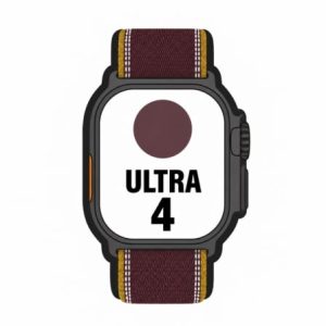 Apple Watch Ultra 4 - 49 mm - titânio preto - Sim relógio inteligente Com Correia de Trilho - tecido de nylon - bordô - tamanho da banda: M/L - 64 GB - LTE, Wi-Fi 4, UWB, Bluetooth, NFC - 5G - 63.1 g