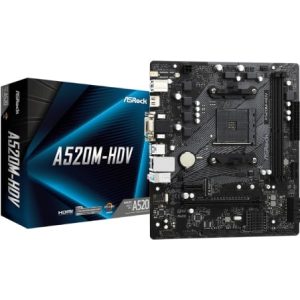 Placa-mãe Asrock A520M-HDV/ DDR4/ PCIe 3.0/ Socket AM4/ Micro ATX