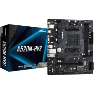 Placa-mãe Asrock A520M-HVS/ DDR4/ PCIe 3.0/ Socket AM4/ Micro ATX