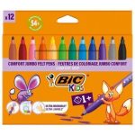 Marcadores de Ponta Larga Bic Kids Comfort Jumbo 517250/ 12 unidades/ Cores Sortidas