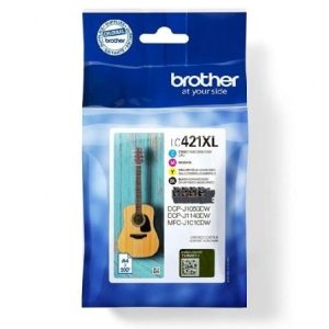 Cartucho de Tinta Original Brother LC421XL Alta Capacidade/ Multipack/ Ciano/ Magenta/ Amarelo/ Preto