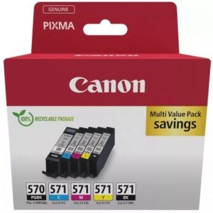 Tinteiro Original Canon PGI-570 + CLI-571 Multipack/ Ciano/ Magenta/ Amarelo/ Preto