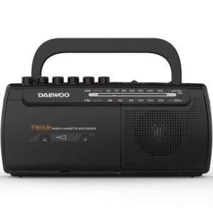 Radio Cassete Daewoo DW1108/ con Cable/ a Pilas/ Negra