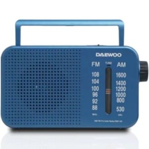 Radio Portátil Daewoo DW1120/ con Cable/ a Pilas/ Azul