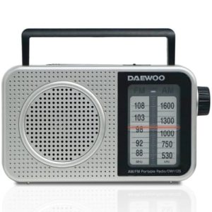 Radio Portátil Daewoo DW1125/ a Pilas/ Gris Metalizado