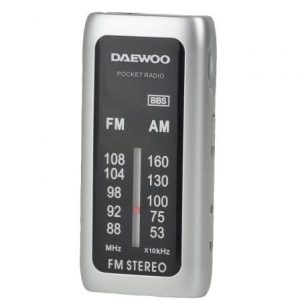 Radio Portátil Daewoo DW1129/ a Pilas/ Plata