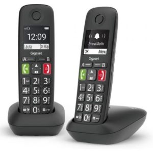 Telefone Sem Fios Gigaset E290/ Pack DUO/ Preto