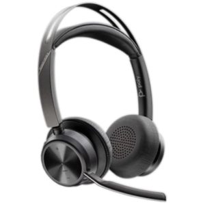 Auscultadores Sem Fios PolyVoyager Focus 2 USB-C + Adaptador USB-C/A com Microfone/ Bluetooth/ Pretos