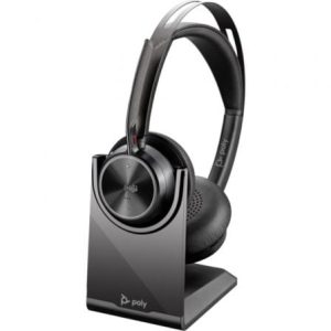 Auscultadores Sem Fios Poly Voyager Focus 2 Microsoft Teams + Adaptador USB-C-A + Suporte de Carregamento/ com