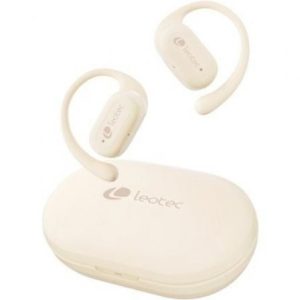 Auriculares Desportivos Bluetooth Leotec Open Air Zenith Sport com estojo de carregamento/ Autonomia 6.5h/ Bege