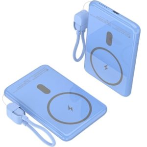 Powerbank 5000mAh Leotec LEPOWW20W5B/ 20W/ Wireless/ Azul/ Inclui Cabo USB Tipo-C