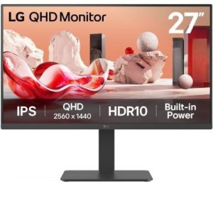 Monitor Profissional LG 27BA45QB-B 27"/ QHD/ Multimédia/ Ajustável em altura/ Preto