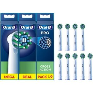 Cabeças de Substituição para escova Oral-B Pro Cross Action/ Pacote de 9 unidades