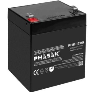 Bateria Phasak PHB 1205 compatível com SAI/UPS PHASAK de acordo com as especificações