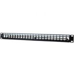 Painel de Distribuição Phasak PA 3424/ 24 Portas/ Cat.6/ Altura 1U/ Gestão de Cabos/ Conectores RJ
