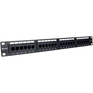 Painel de Distribuição Phasak PU 2420/ 24 Portas/ Cat.6/ Altura 1U