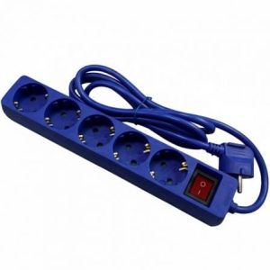 Régua com Interruptor Phasak BN 0825/ 5 Tomadas de Corrente/ Cabo 1.8m/ Azul