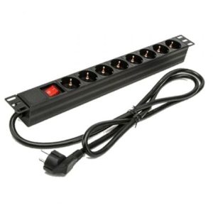 Régua com Interruptor Phasak BNS 1518/ 8 Tomadas de Corrente/ Cabo 1,5m/ Preto