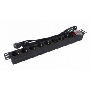 Régua com Interruptor Phasak BNS 1520/ 8 Tomadas de Corrente/ Cabo 3m/ Preto