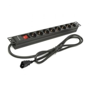 Régua com Interruptor Phasak BNS 3535/ 8 Tomadas de Corrente/ Cabo 2m/ Preto