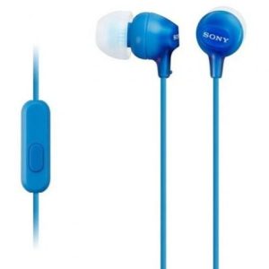 Auriculares intra-auriculares Sony MDR-EX15APLI/ com microfone/ jack 3.5/ azuis