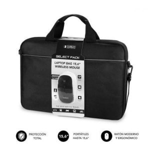 Maleta + Rato Sem Fios Subblim Select Pack para Portáteis até 15,6"/ Fita para Trolley/ Preto