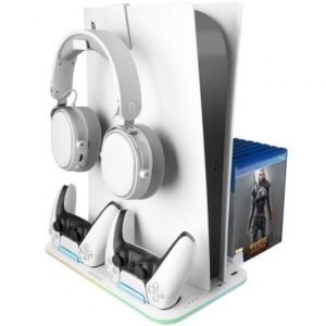 Suporte Multifunções RGB para PS5 Mars Gaming MPS5-B2/ Branco